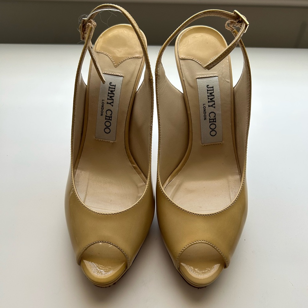 Jimmy Choo Peep-Toe Slingback High Heels